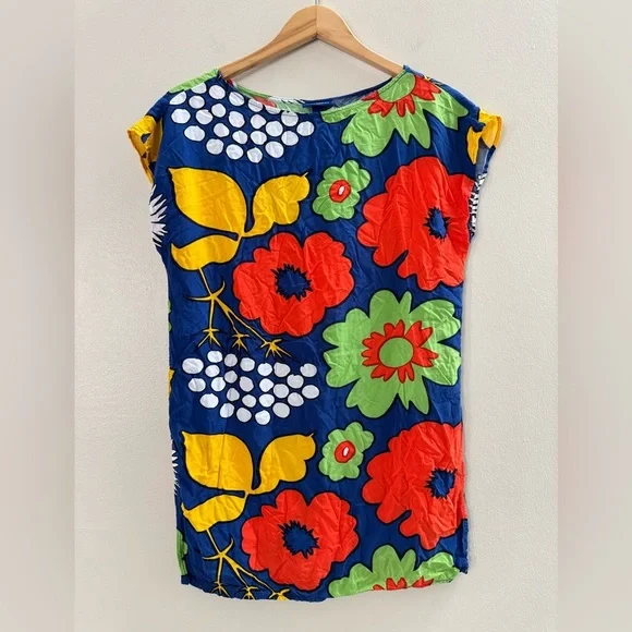 Marimekko x Target Colab Floral Tunic Mini Dress Beach Summer Coverup Small - Picture 3 of 5
